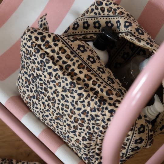 Trousse de toilette - léopard beige