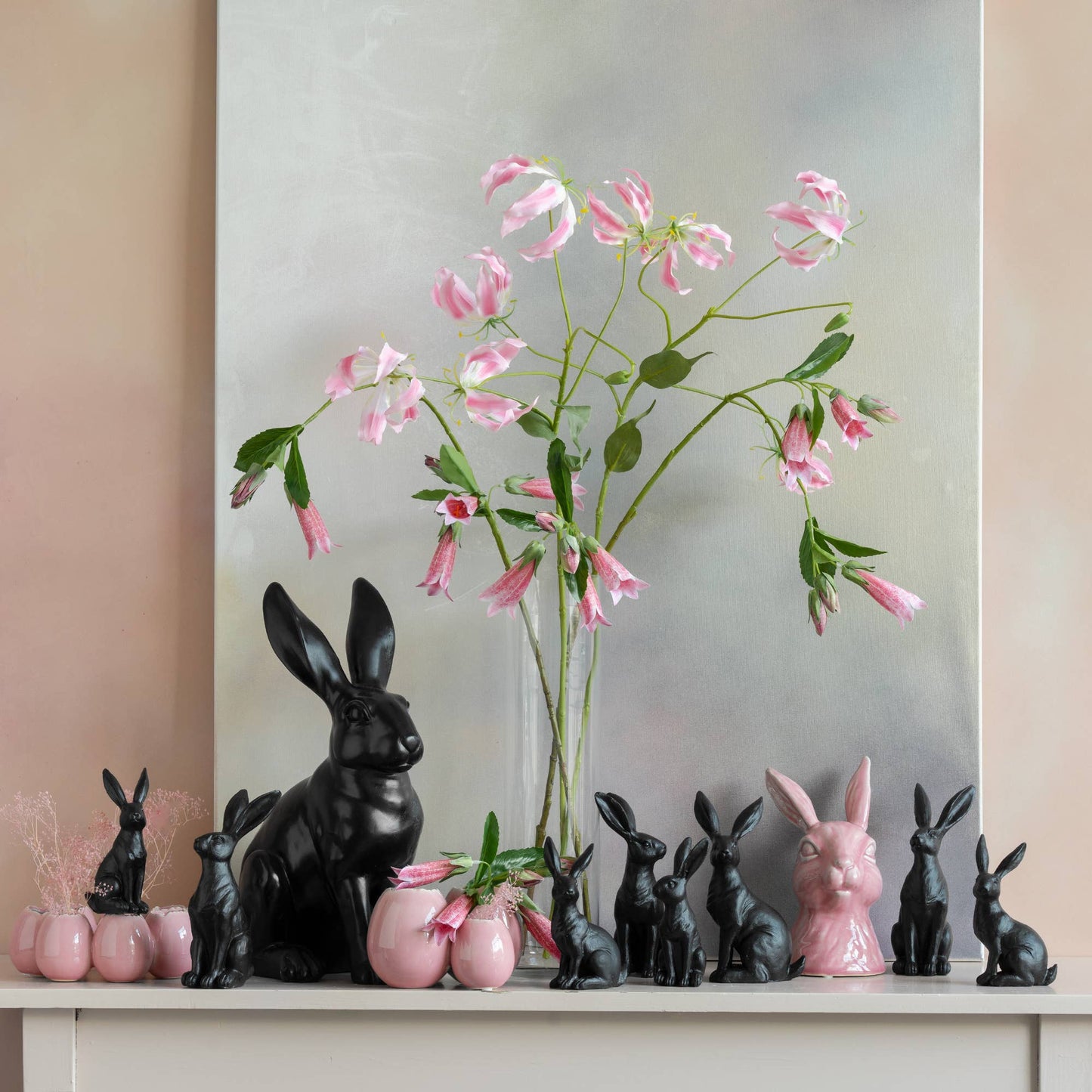 Tête de lapin en céramique Aimar, L13,5cm, l12cm, H21cm, Pi