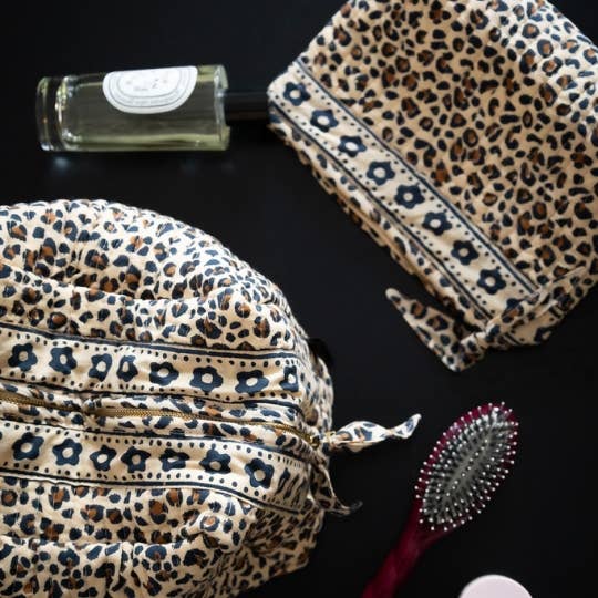 Trousse de toilette - léopard beige