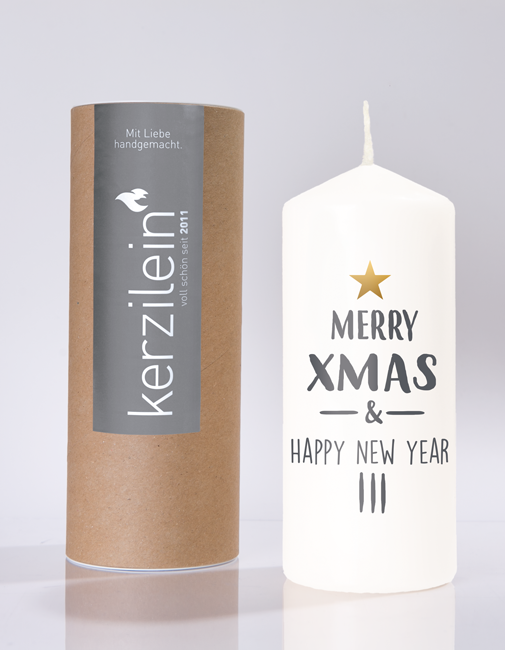 Blanc flamme/anthracite « Merry Xmas »
