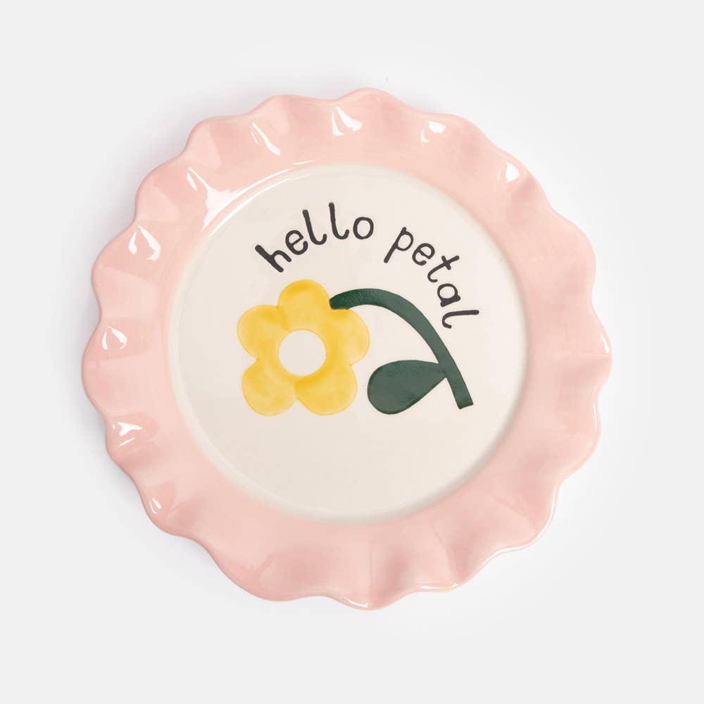 Bonjour Assiette Fleur Jaune Pétale