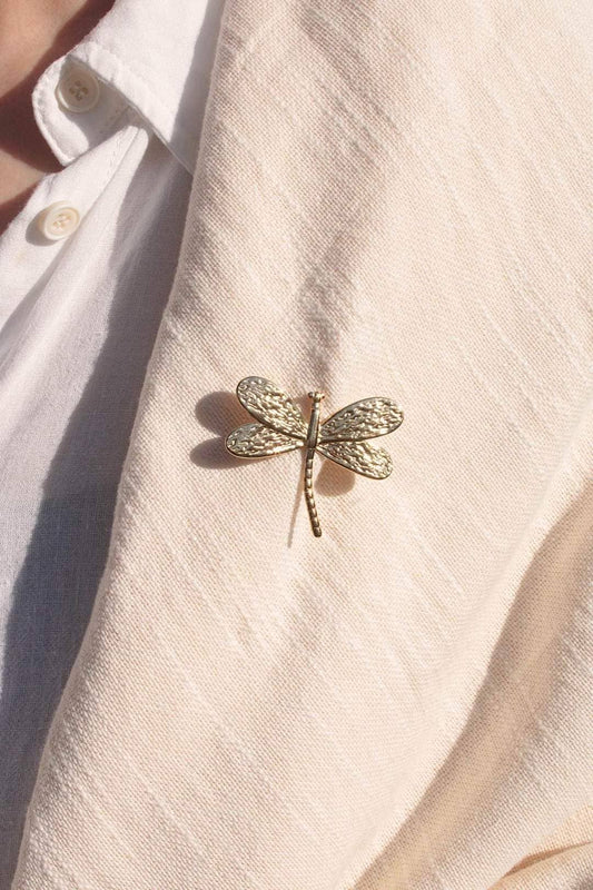 Broche Libellule en Acier Inoxydable: Doré / TU