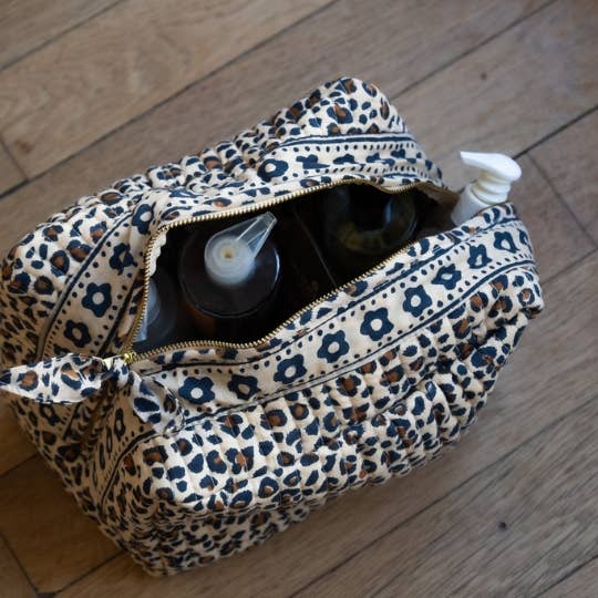 Trousse de toilette - léopard beige