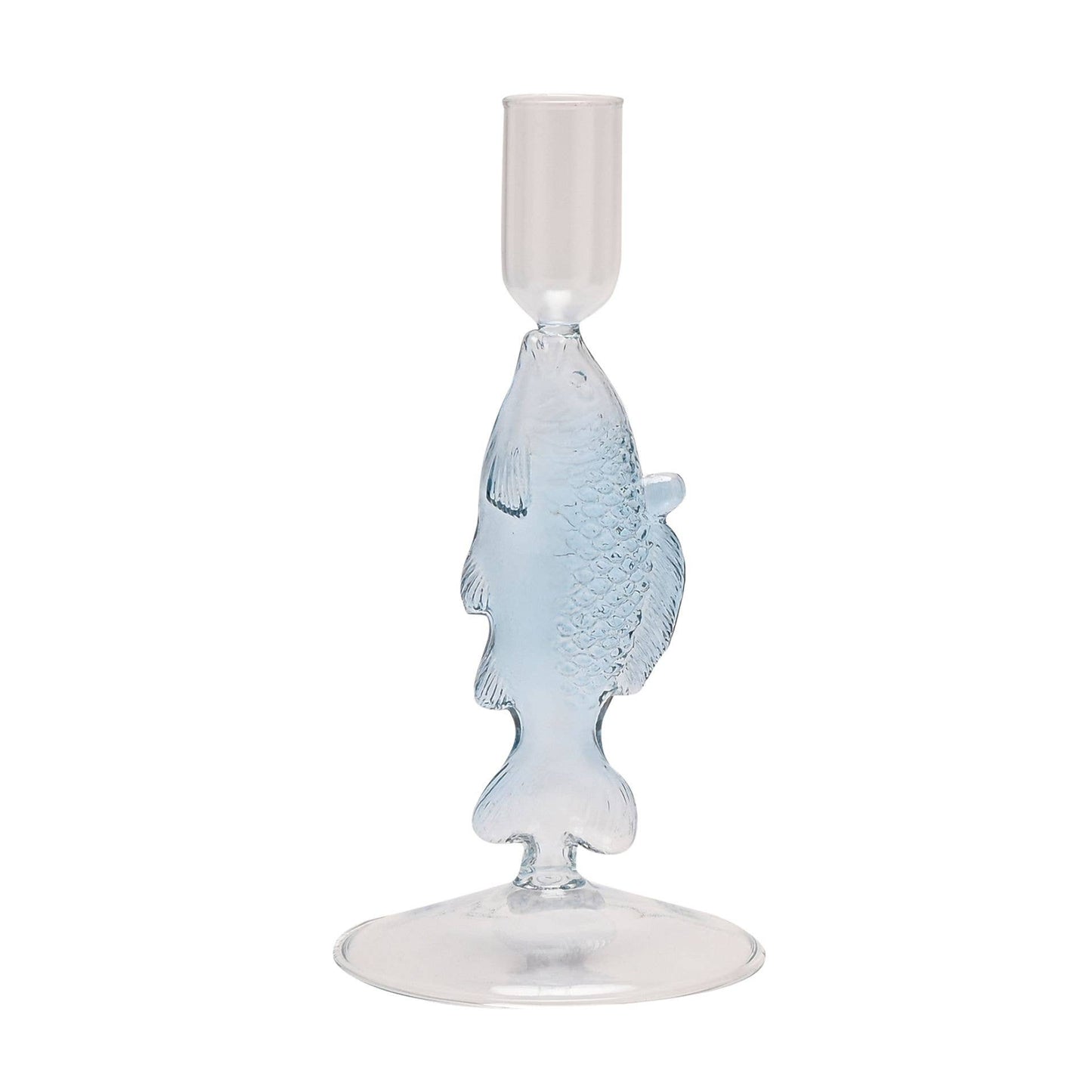 Bougeoir en verre pour bougie conique Hestia Fish