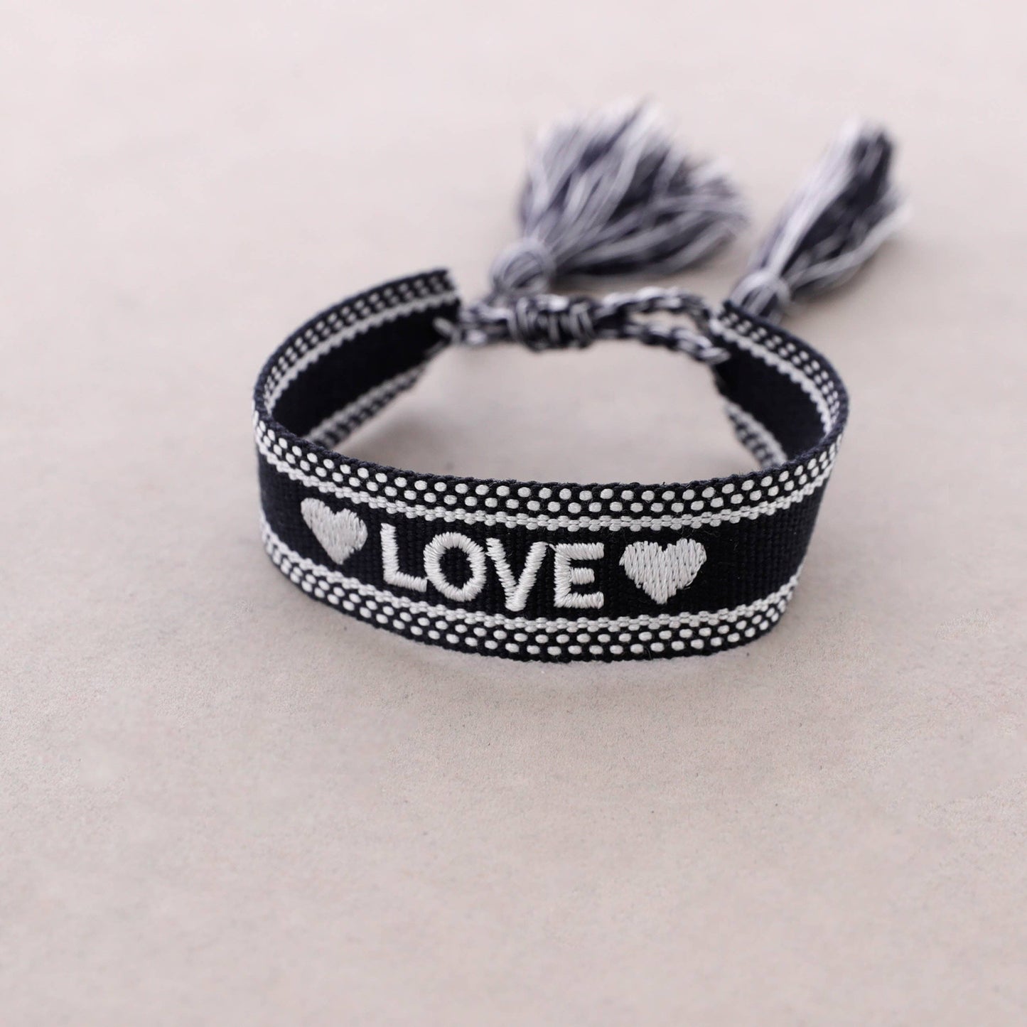 Bracelet Macramé Love: Taupe