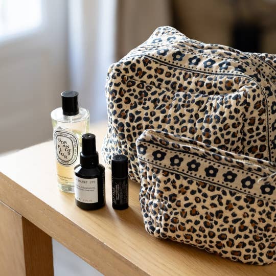 Trousse de toilette - léopard beige