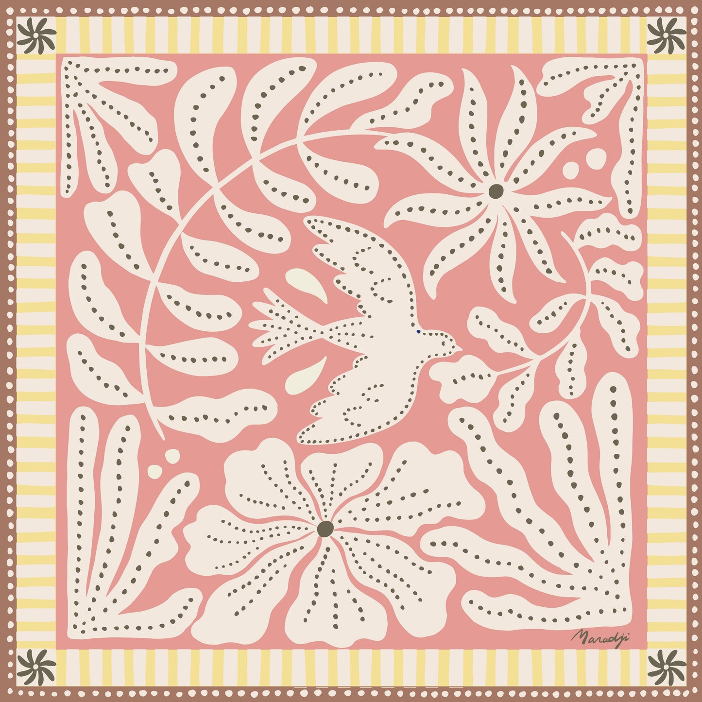 FOULARD COTON ROSE LIBERTE