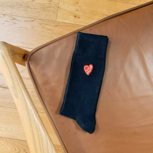 Chaussettes brodées coeur papa