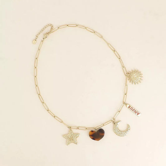 Collier pampilles Lune