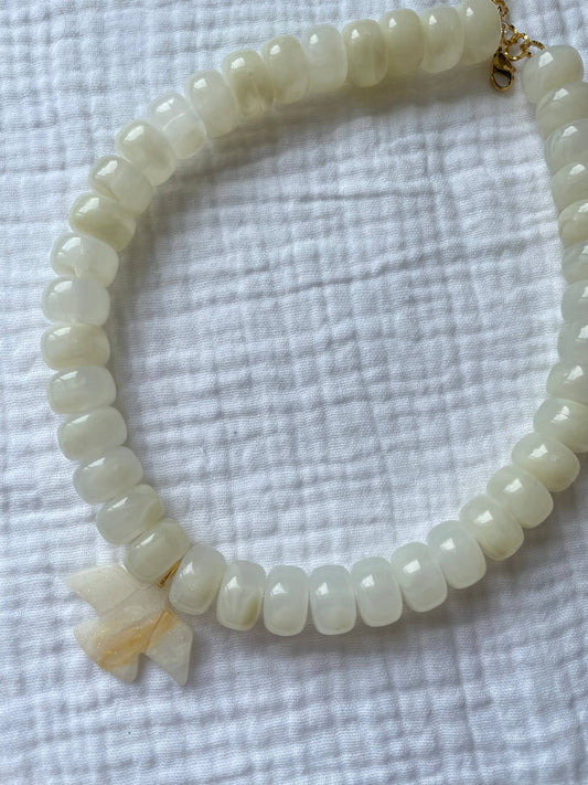 Collier Charlie: Perle écru