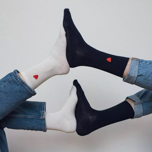 Chaussettes brodées Coeur homme