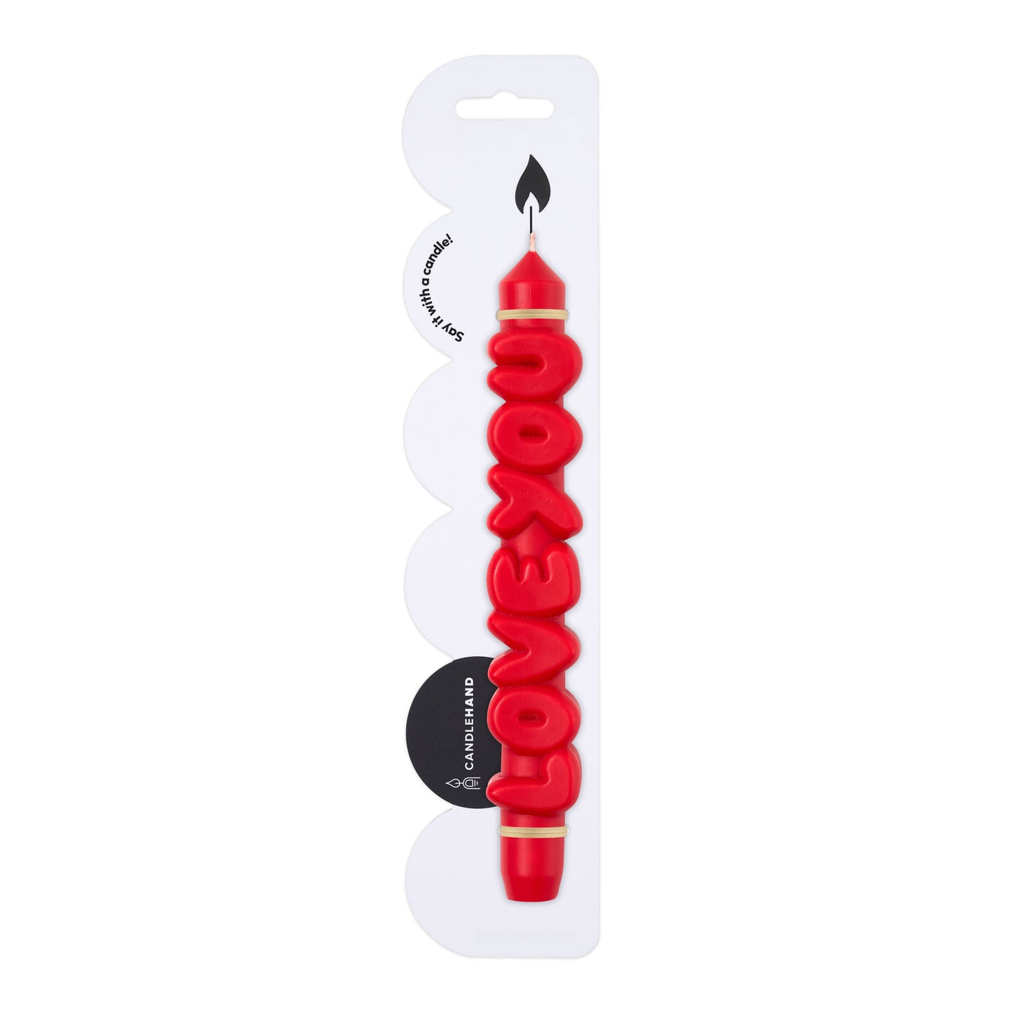 Bougie conique JE T'AIME - Fait main - Bougies coniques 3D de 9 pouces: Beige