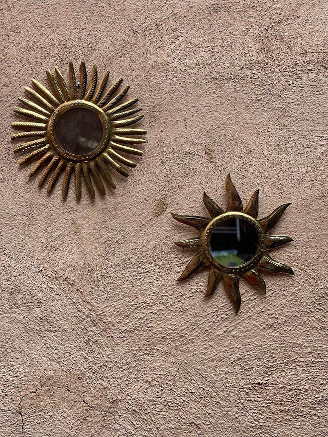 Miroir Sun Flower 2, bronze, doré, miroir