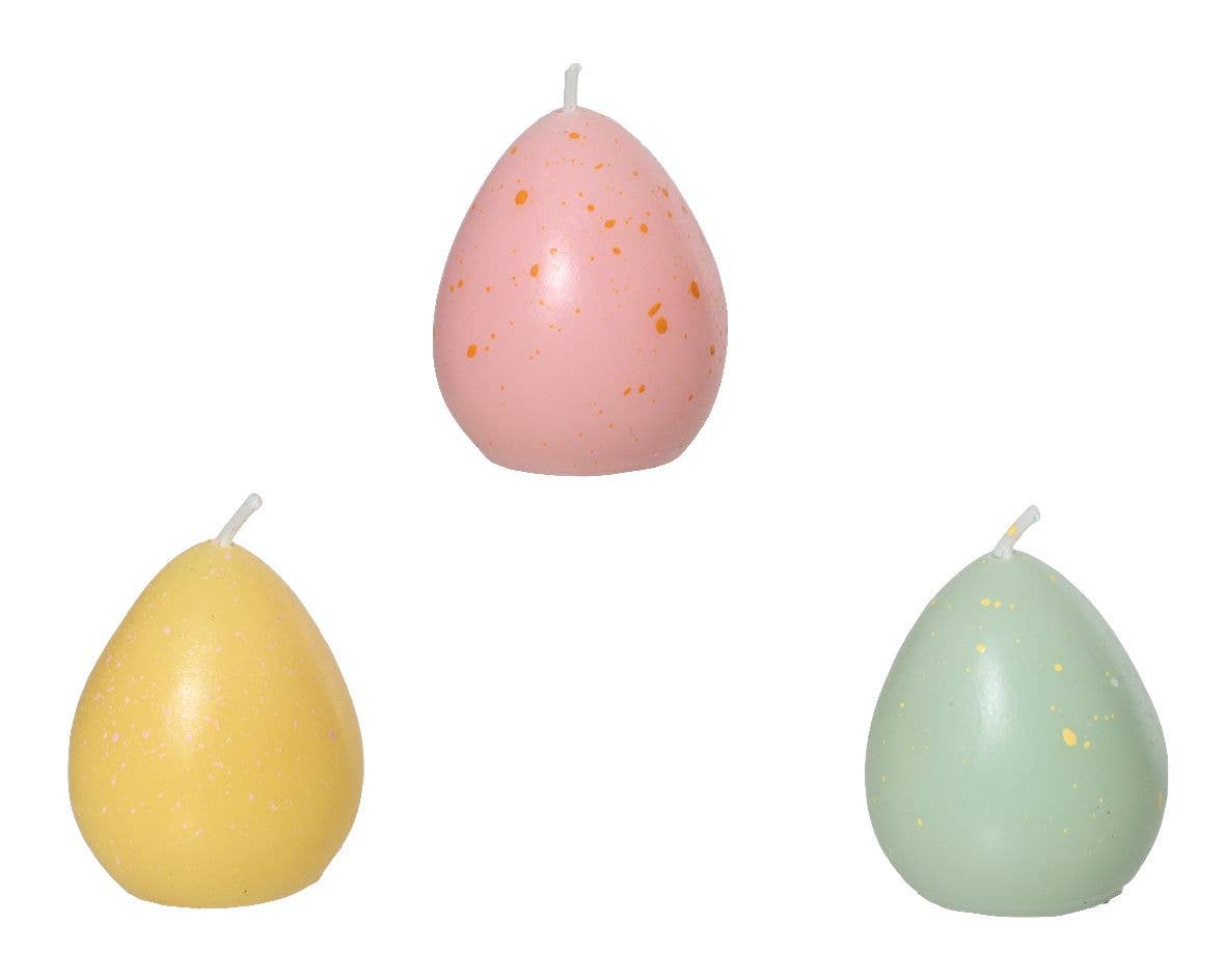 Bougies d'œufs - 3 pièces couleurs pastel