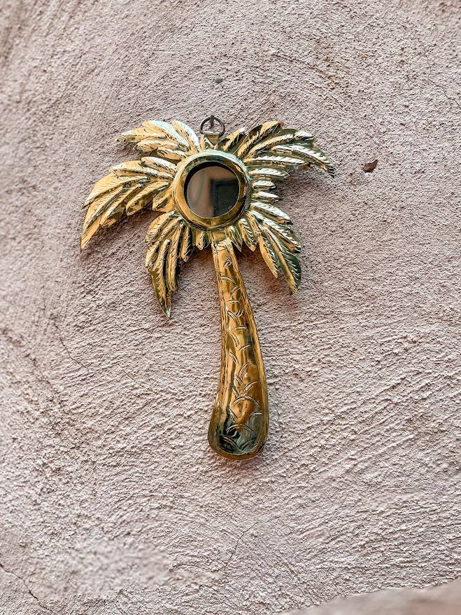Miroir design Palmier Nomad par LIV, Bronze, Laiton, Miroir