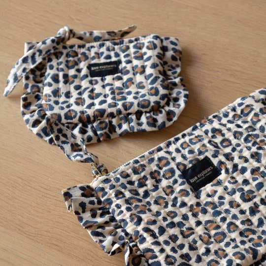 Pochette plate S - léopard beige