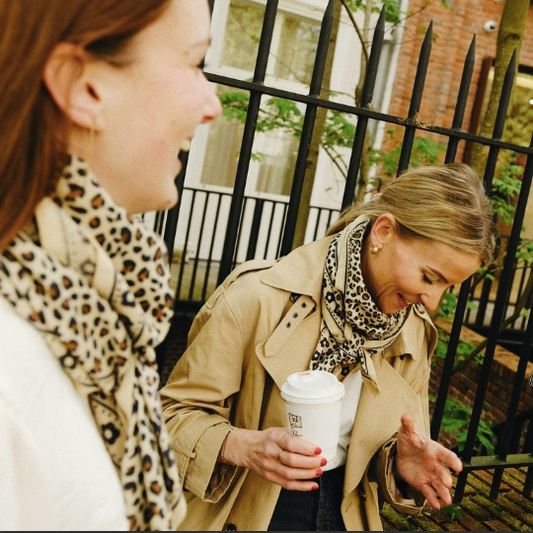 Foulard léopard - Mon grand indispensable Léo beige