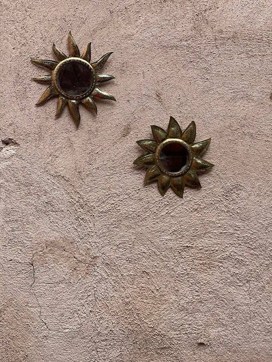 Miroir Sun Flower 2, bronze, doré, miroir