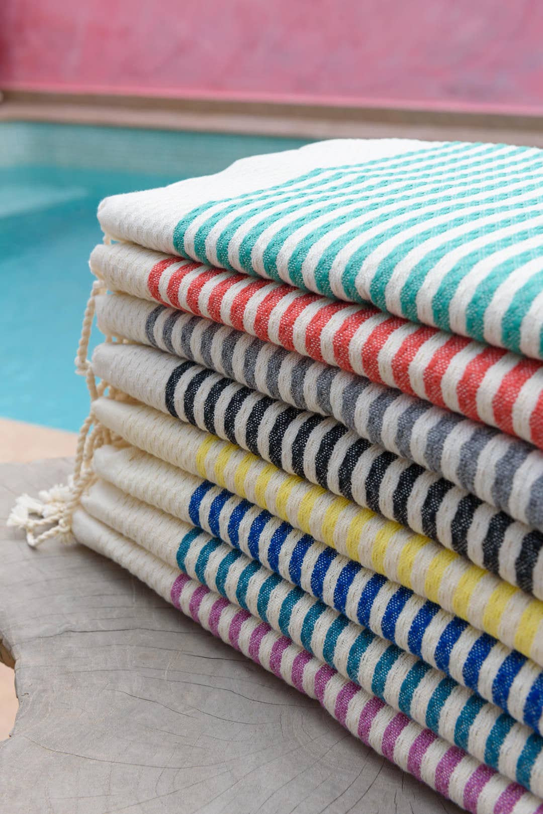 Fouta Atlántico Vert nid d'abeille 100% coton