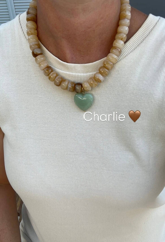 Collier Charlie: Perle beige