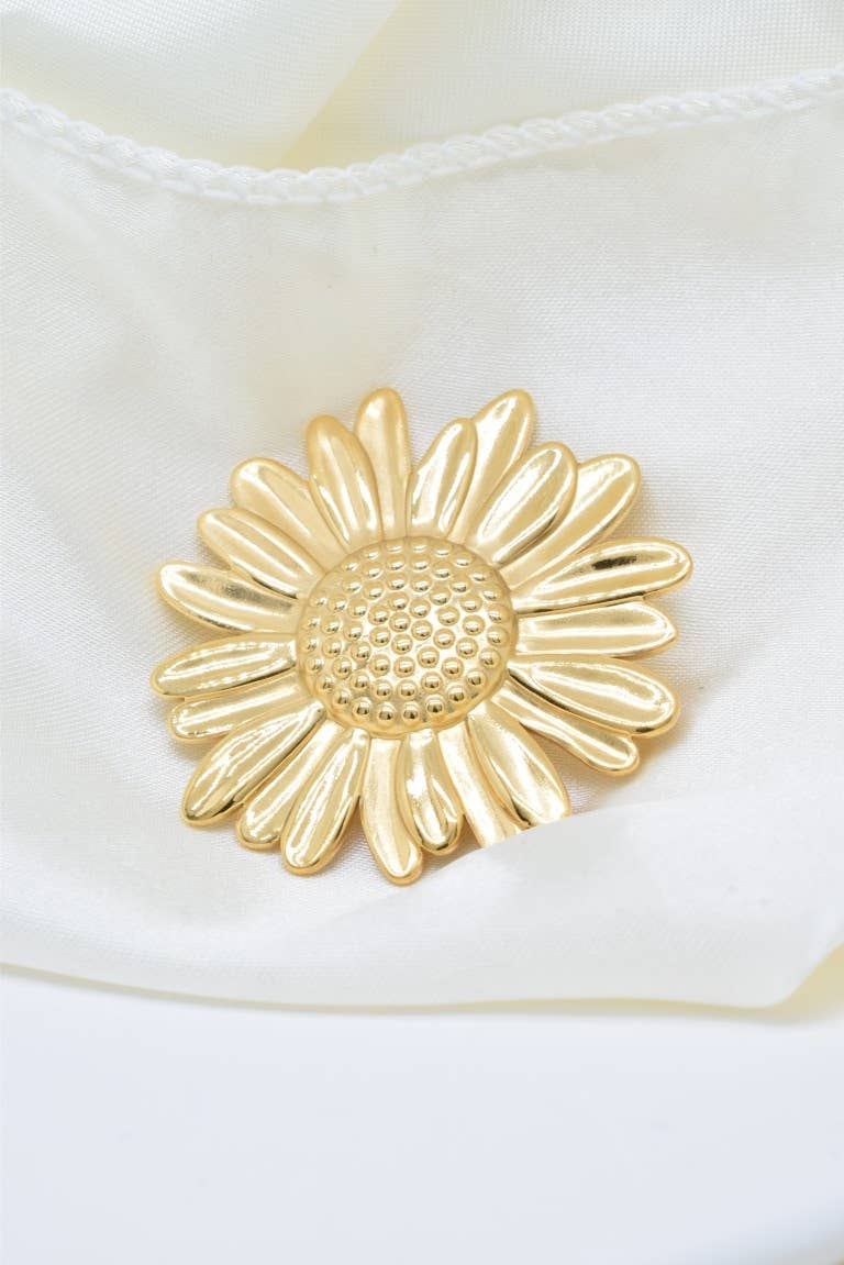Broche en acier inoxydable - BH500035: Doré
