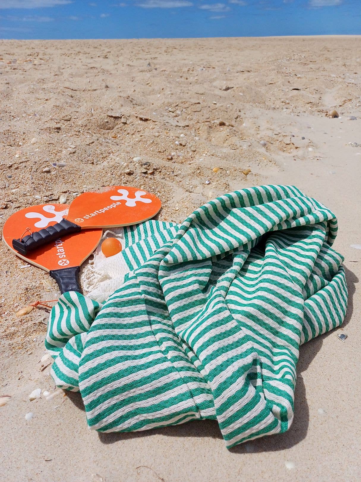 Fouta Atlántico Vert nid d'abeille 100% coton