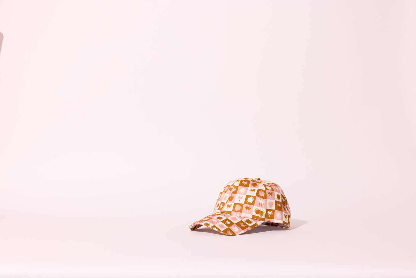 CASQUETTE COTON IMPRIMÉ DAMIER ROSE NICA