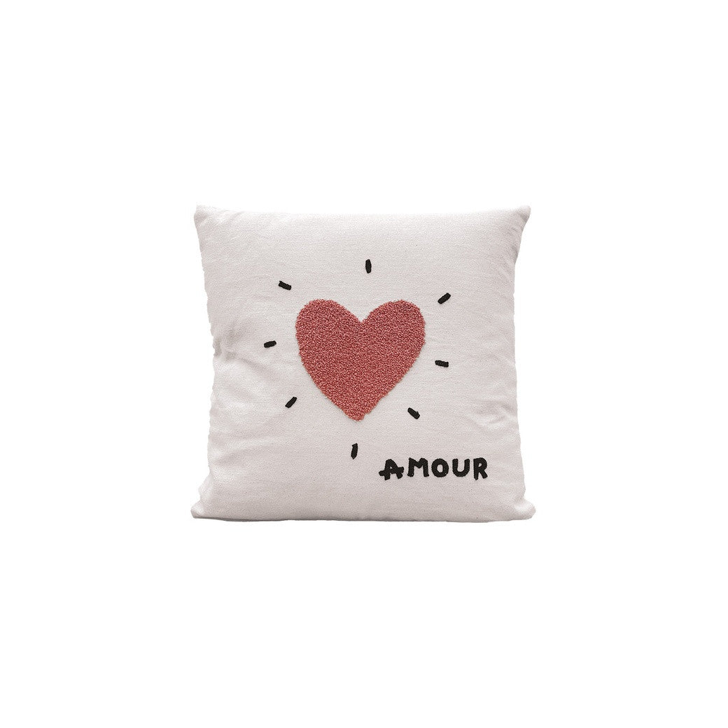 Coussin Influence cœur rose amour 40x40cm