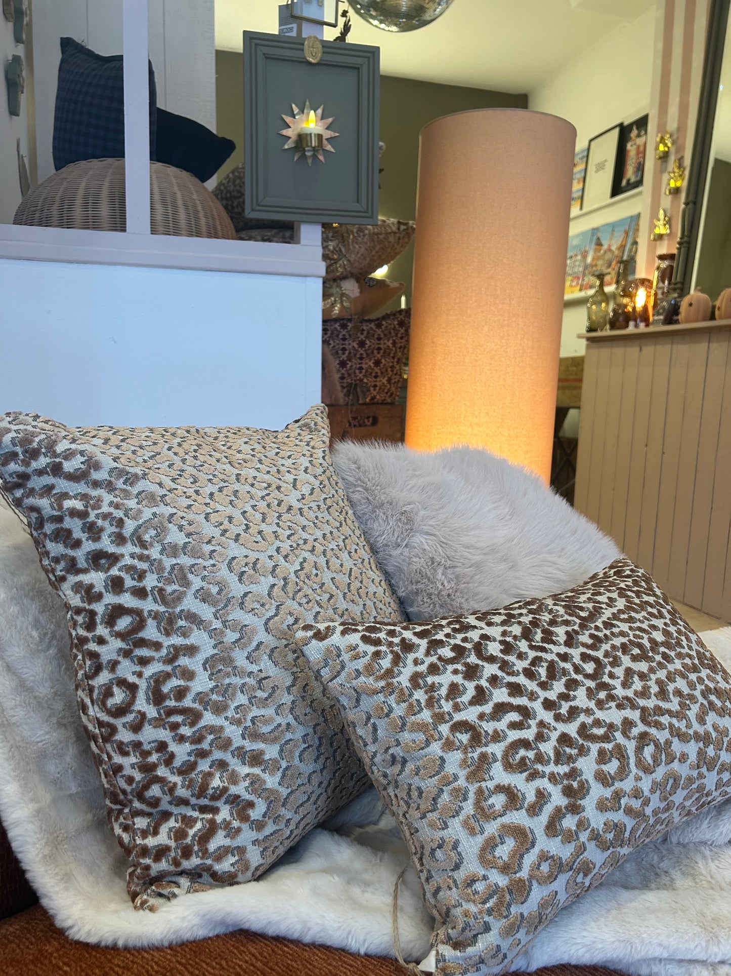 Housse de coussin Jacquard Léopard 50x50 cm