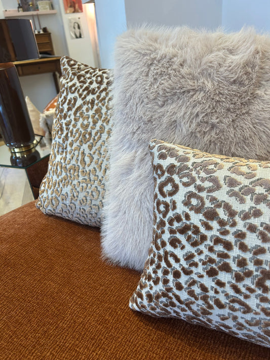 Housse de coussin Jacquard Léopard 50x50 cm