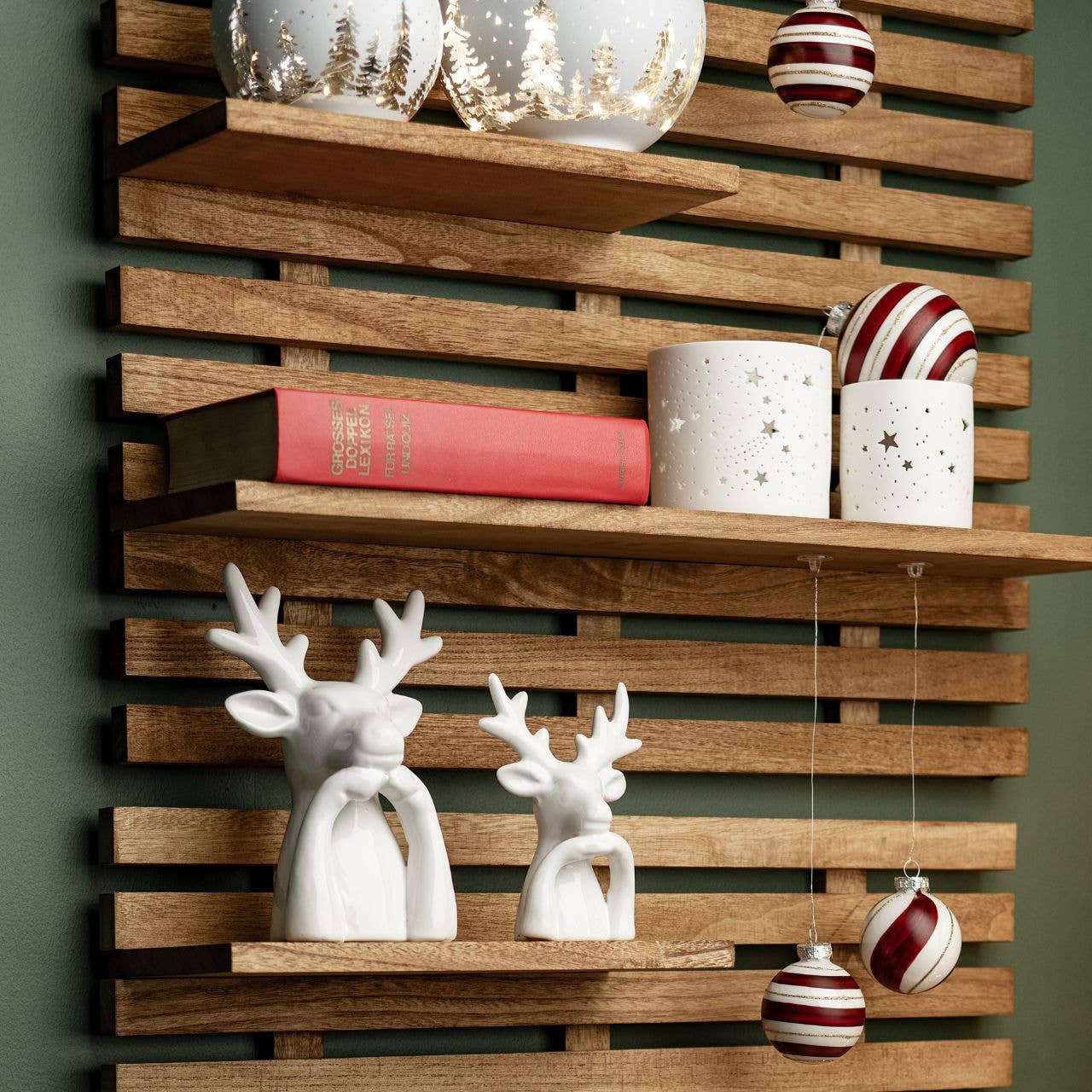 Photophore étoile décoratif en céramique, blanc (L/H/P) 7x8x7cm