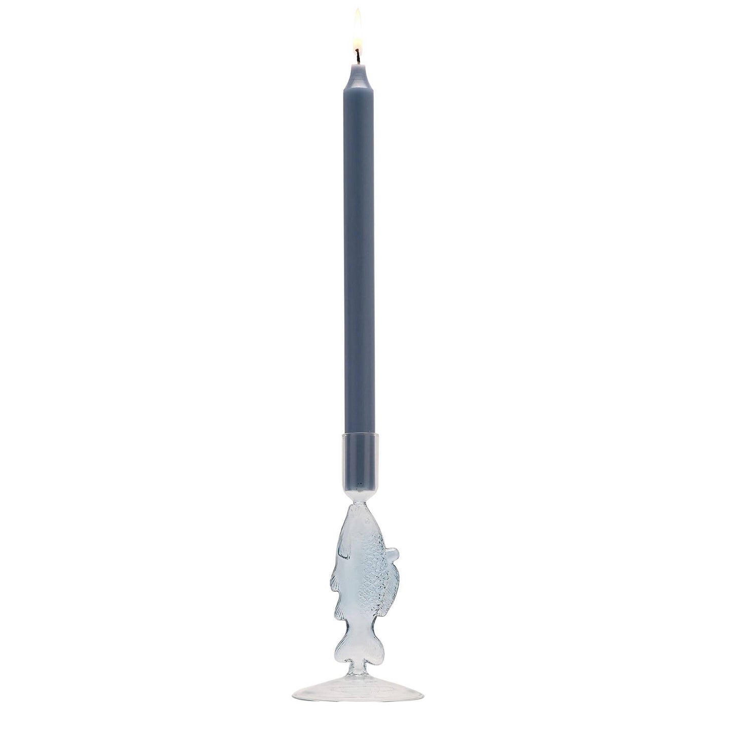 Bougeoir en verre pour bougie conique Hestia Fish