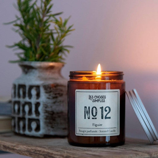 Bougie à la cire de soja parfumée de taille moyenne - Nr12 (fig.): Bougie + coffret cadeau - Maison Adorée
