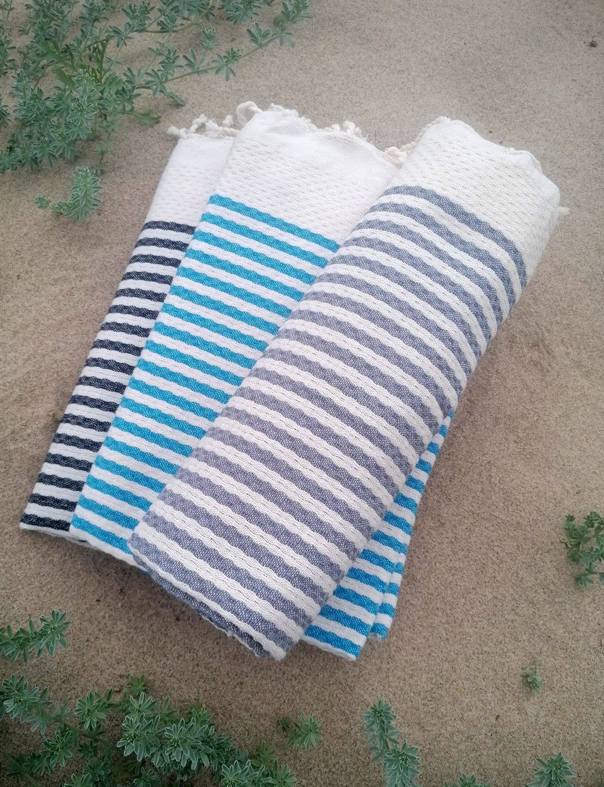 Fouta Atlántico Vert nid d'abeille 100% coton