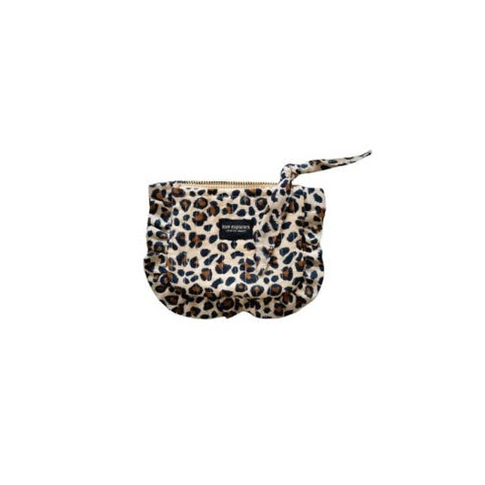 Pochette plate S - léopard beige