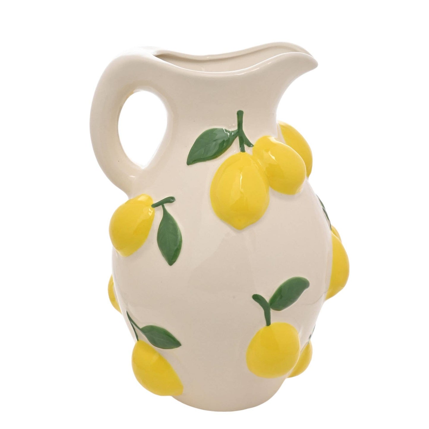 Vase Pichet Blanc Hestia Avec Citrons 25cm
