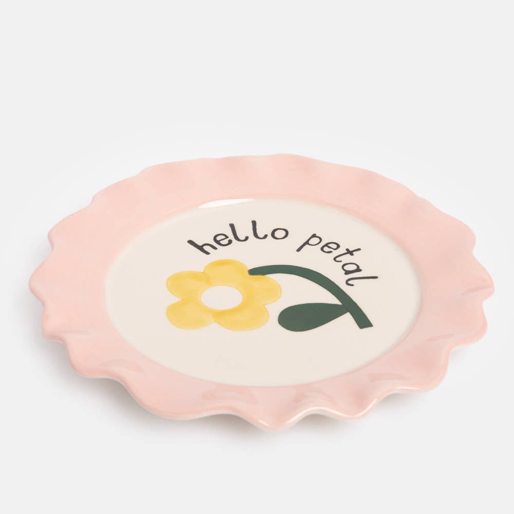 Bonjour Assiette Fleur Jaune Pétale