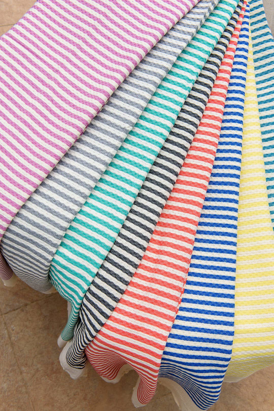 Fouta Atlántico Vert nid d'abeille 100% coton