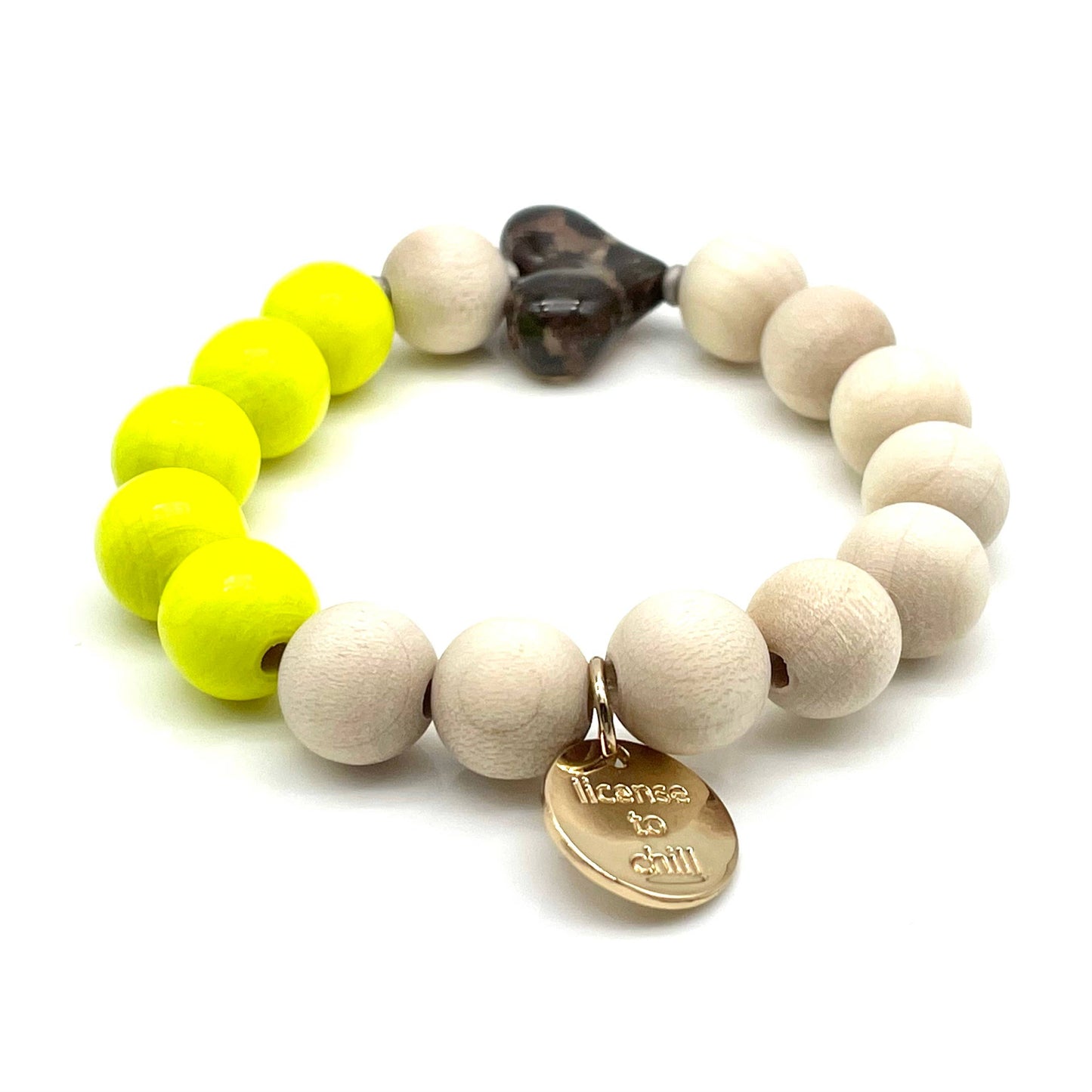 Bracelet NEON X WOOD — bracelet élastique à perles