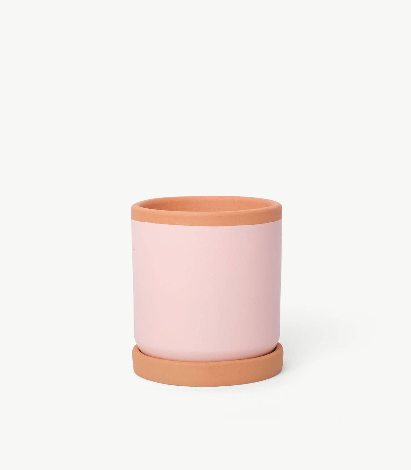 Pot de fleur en argile peint en rose: S