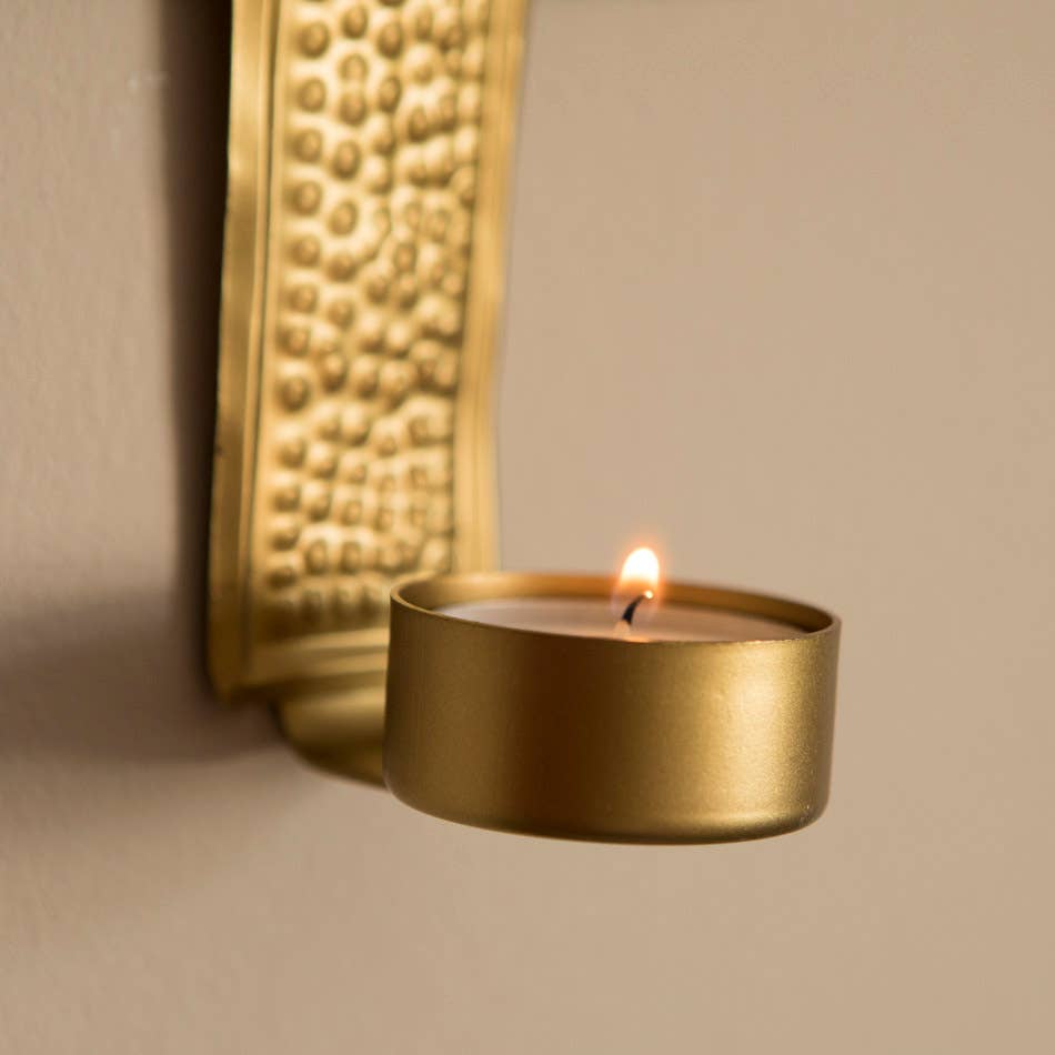 Porte-bougie mural en forme de croix pour bougies chauffe-plat