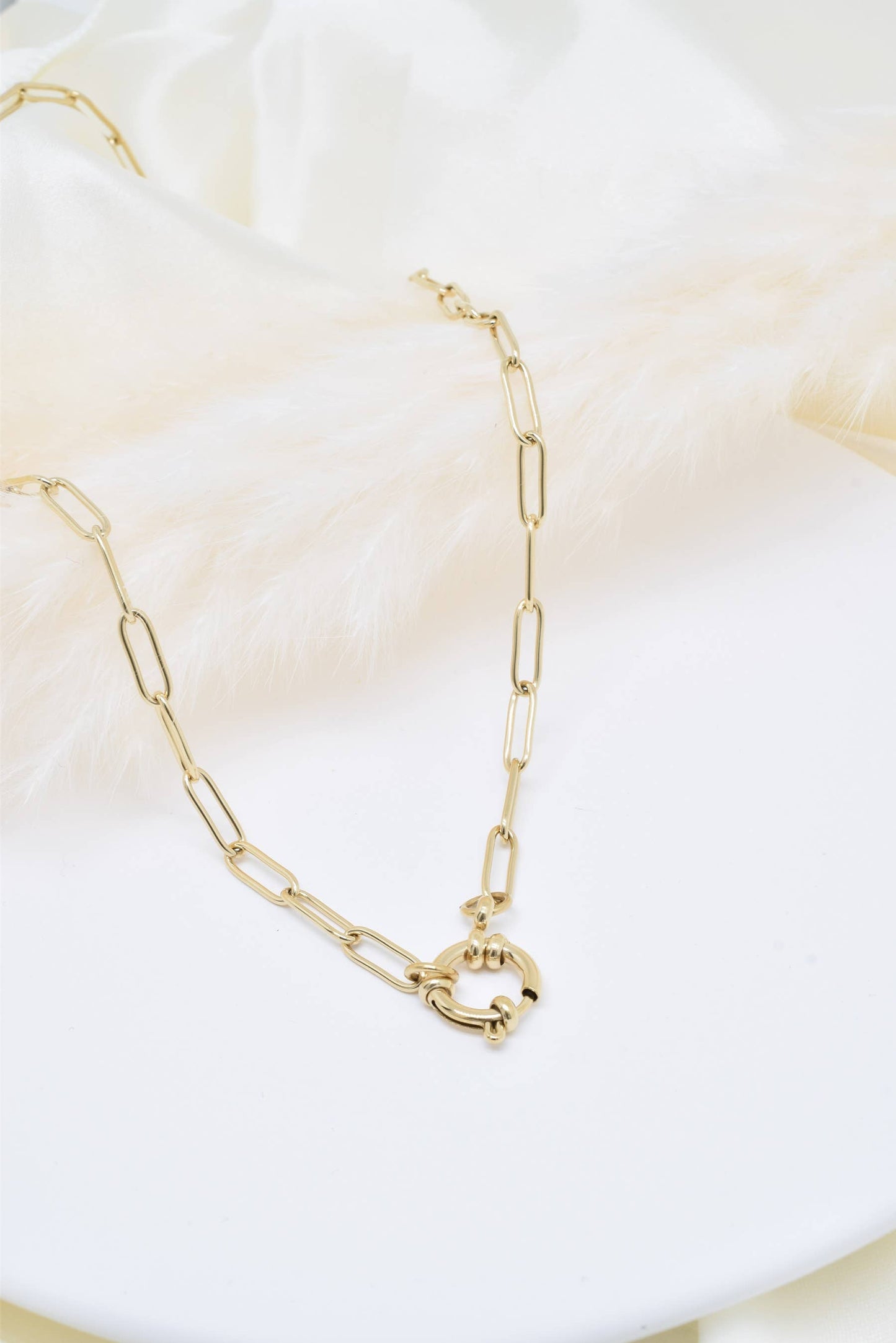 Collier en acier inoxydable doré - BJ210176OR