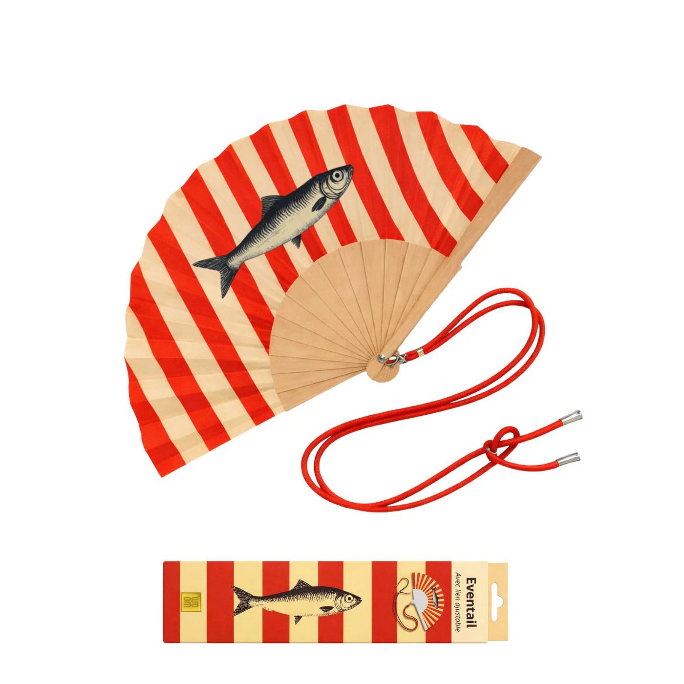 Eventail avec Bandoulière et Boîte Cadeau - Sardine