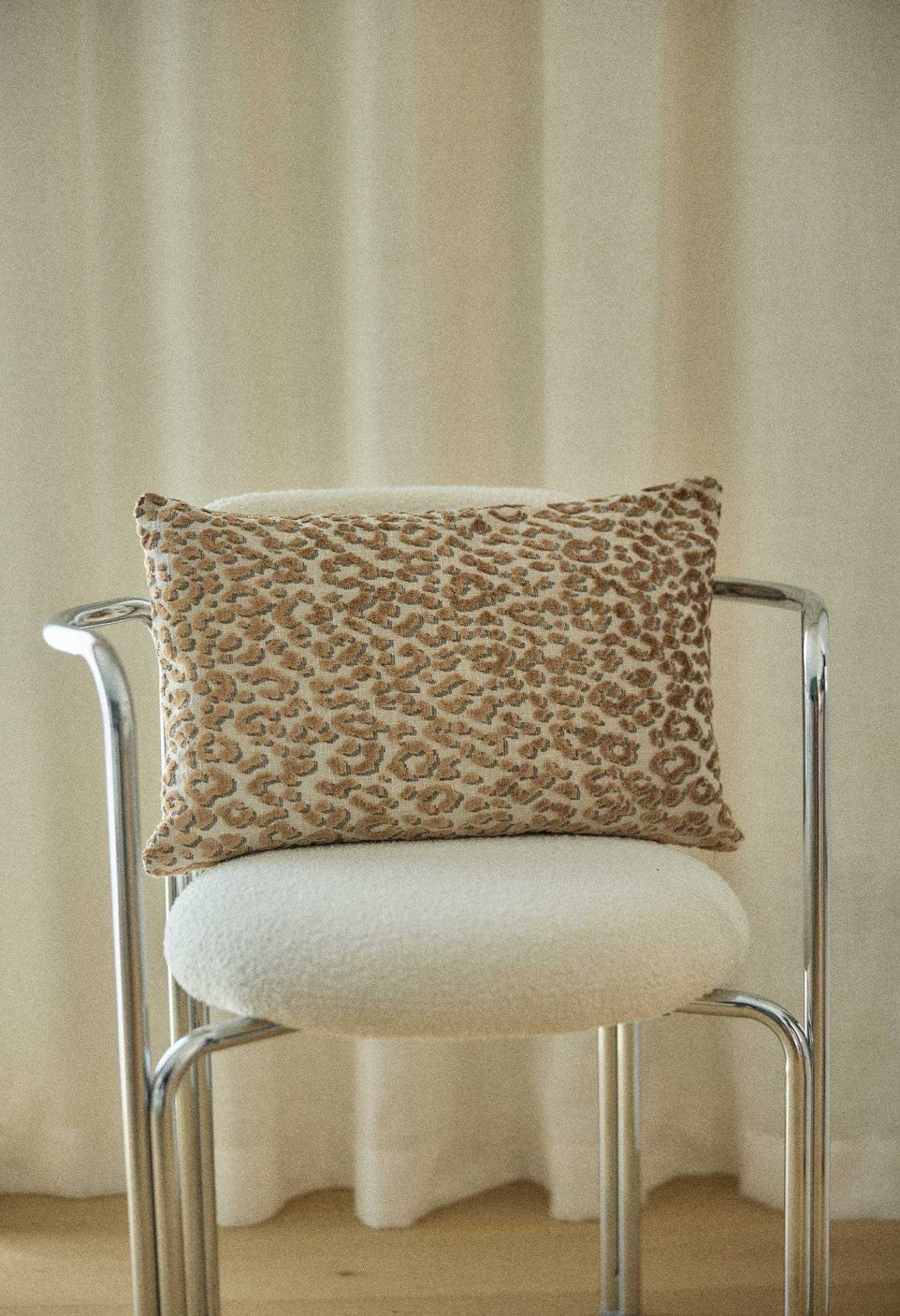 Housse de coussin Jacquard Léopard 30x50 cm