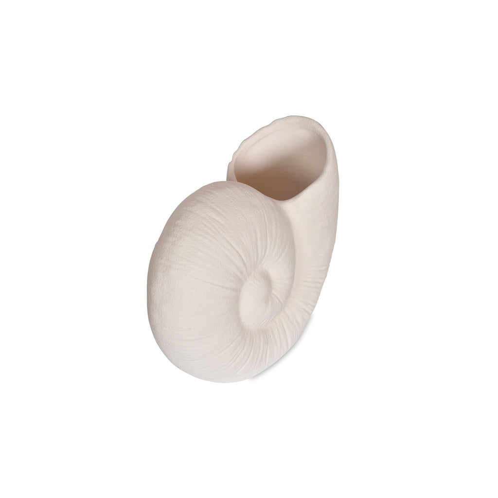 Vase ceramic Coquillage blanc texturé