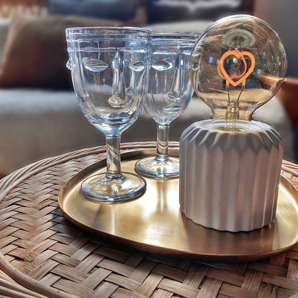 Lampe décorative mini blanche cœur LED à piles