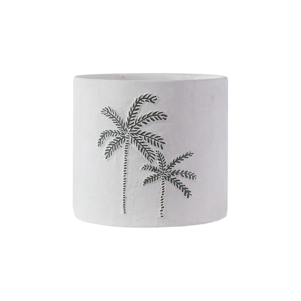 Cache pot palmier blanc gm