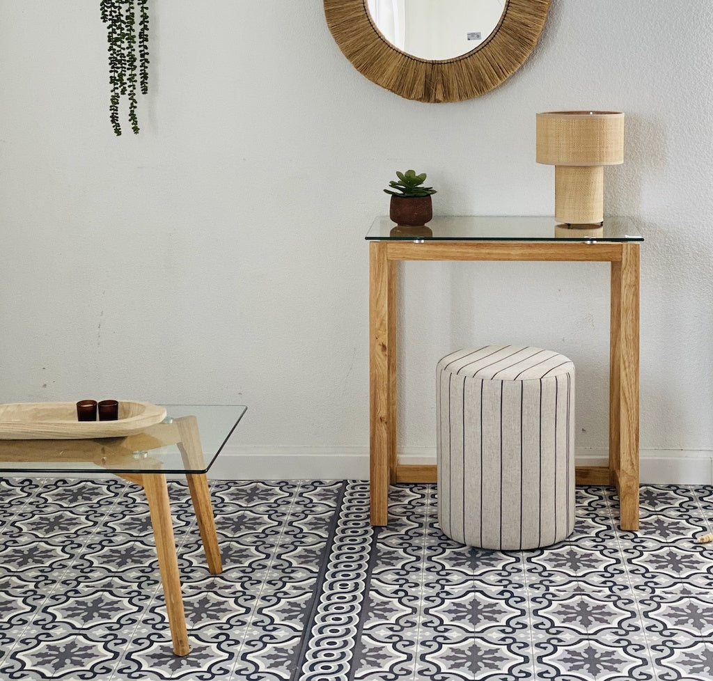 Lampe Saturne pm raphia naturel