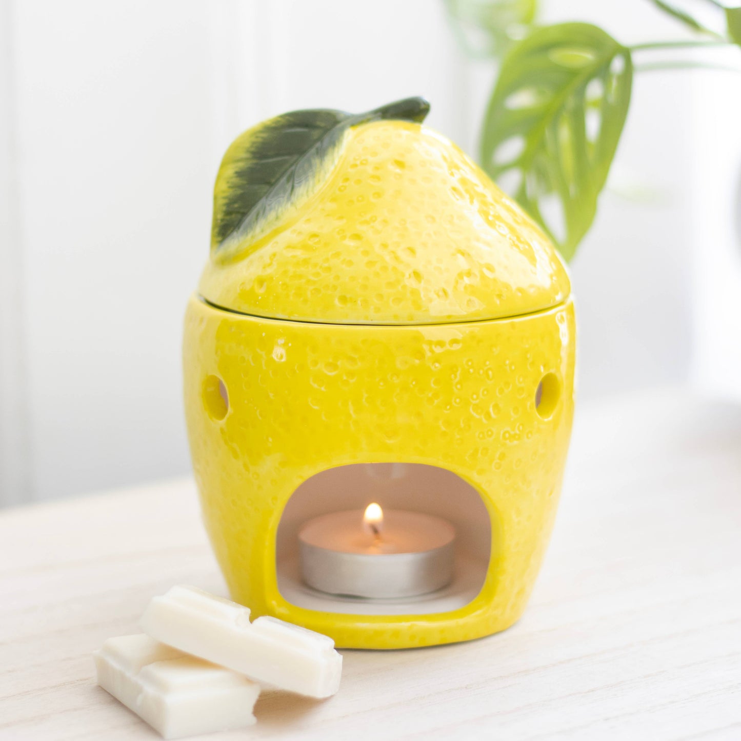 Brûleur à huile et chauffe-cire jaune citron
