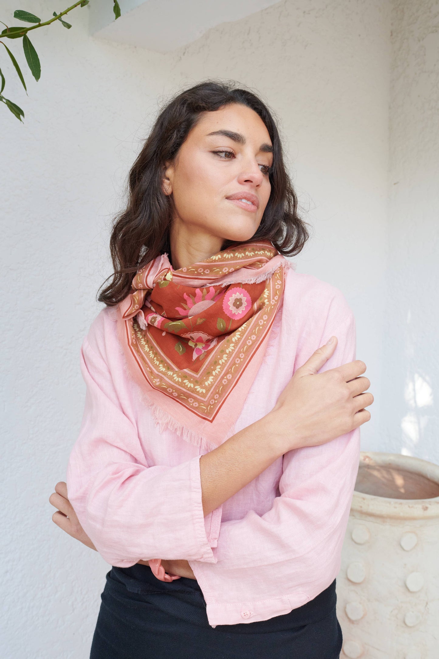 FOULARD COTON TERRACOTTA BOHEMIA